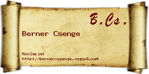 Berner Csenge névjegykártya